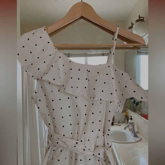 Farrow Asymetical Ruffle Black and White Spring Summer Dress - Picture 2 of 6